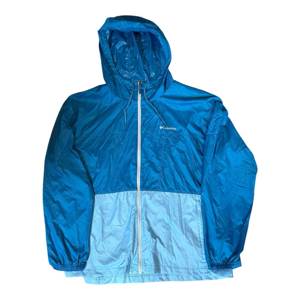 Columbia Color Block Blue Hooded Windbreaker